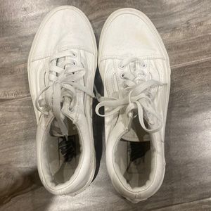 White Vans very comfortable and true to size.